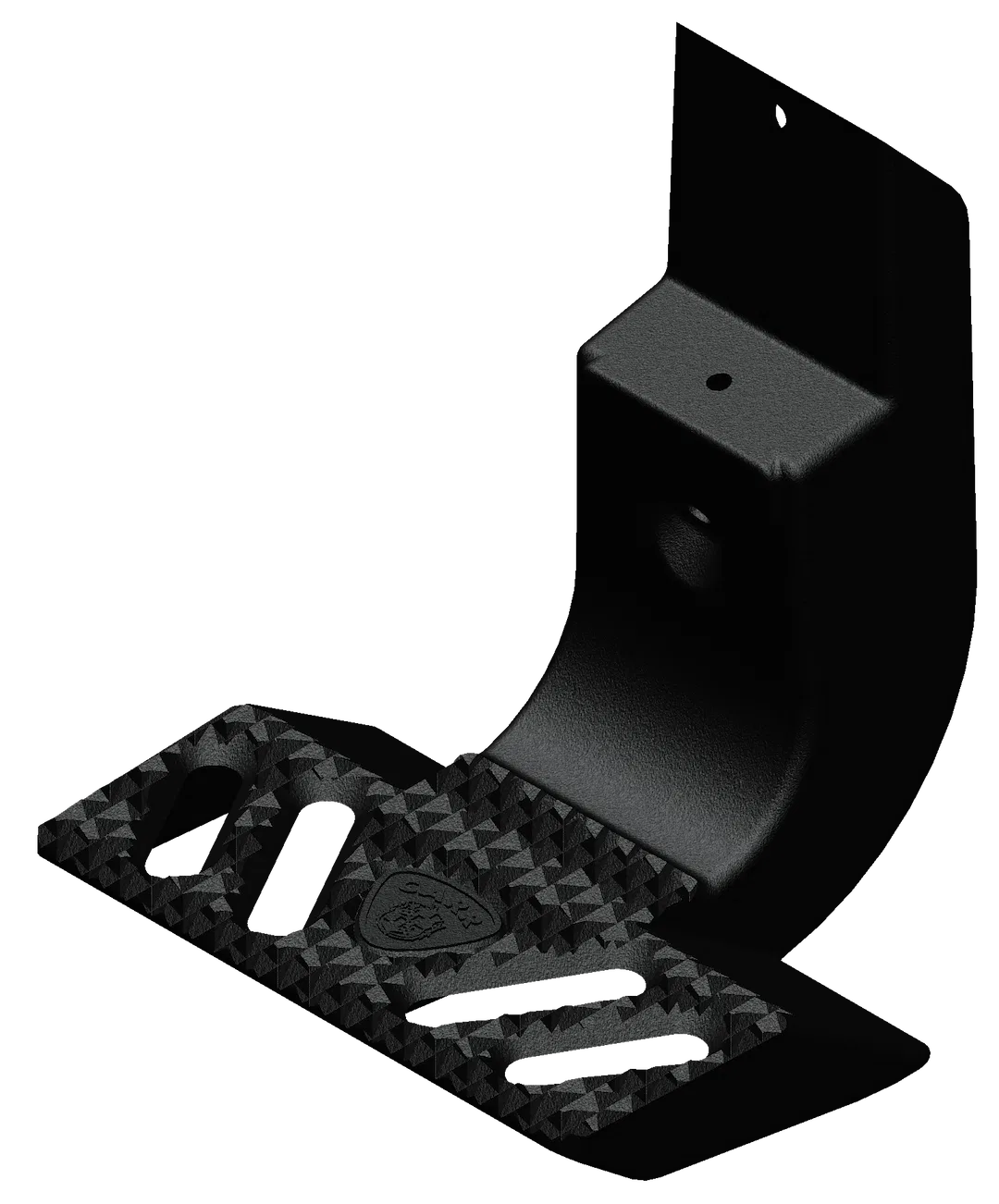 140101-1 – CARR Truck Step, Rocker Panel Mount Single Flat Step Non-Extendable Stationary Powder Coated XP3 Black Alu...
